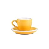 LOVERAMICS Espresso Cup and Saucer Egg Style, 80ml (2.7 oz) (Yellow, 2)