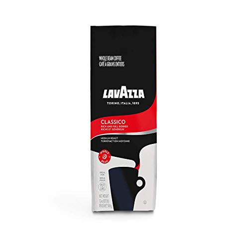 Lavazza Classico Whole Bean Coffee Blend Medium Roast 12oz, Classico, Full-bodied medium roast with...