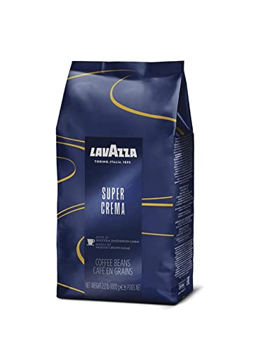 Lavazza Super Crema Whole Bean Coffee Blend, light-Medium Espresso Roast, 2.2 Pound (Pack of 1)...