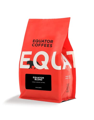 Equator Coffees, Equator Blend Whole Bean Coffee, Medium Dark Roast, Fresh Roasted, Smooth Chocolate...