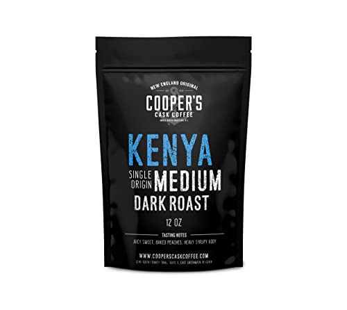 Kenya AA Medium Dark Roast Coffee Beans, Single Origin Whole Bean Coffee, Full Bodied Gourmet Coffee...