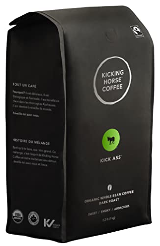 Kicking Horse Coffee, Kick Ass, Dark Roast, Whole Bean, Certified Organic, Fairtrade, Kosher Coffee,...