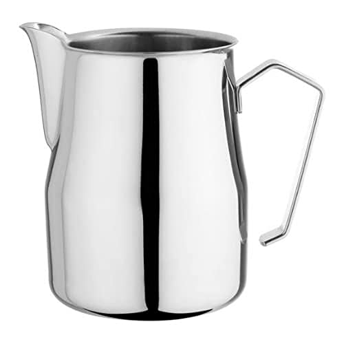 Motta Stainless Steel Frothing Pitcher with Europa Rounded Spout, 8.5 oz.