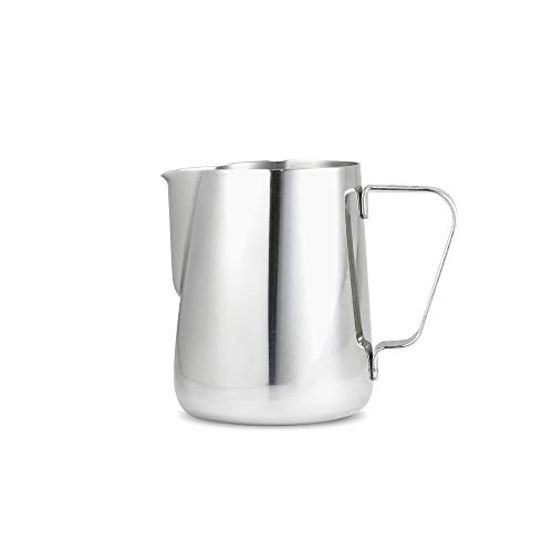 Barista Basics 12oz Stainless Steel Frothing Pitcher with Precision Spout & Ergonomic Handle for...