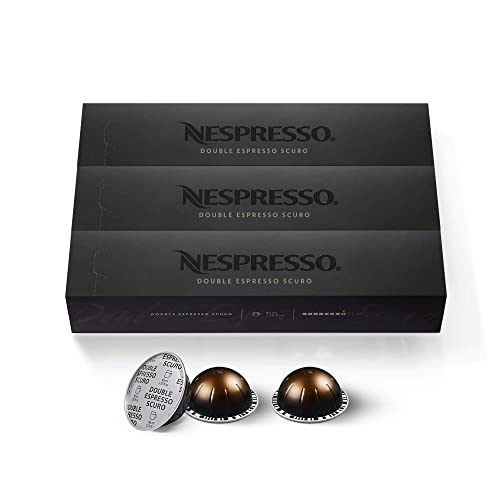 Nespresso Capsules VertuoLine, Double Espresso Scuro, Dark Roast Espresso Coffee, 10 Count (Pack of...