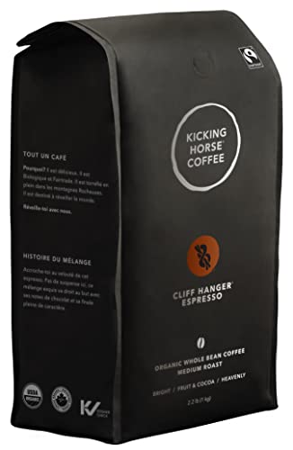 Kicking Horse Coffee, Cliff Hanger Espresso, Medium Roast, Whole Bean, 2.2 Pound - Certified...