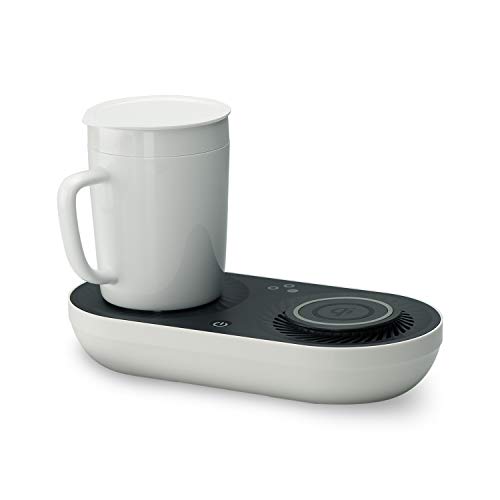 Nomodo Trio Wireless Qi-Certified Fast Charger with Mug Warmer/Drink Cooler