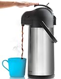 Coffee Carafe with Pump - 101oz / 3L Airpot 24 Hours Large Carafe Hot Cocoa Dispenser for...