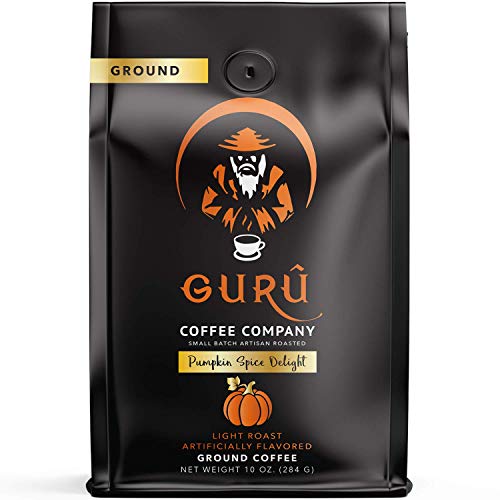 Guru Coffee Company Premium Pumpkin Spice Flavored Ground Coffee, Single Origin Colombia Coffee –...