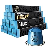 Decaf Italian ‘Torino’ Espresso for Nespresso | 100 Decaffeinated Aluminum Capsules | Bold...