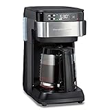 Hamilton Beach Works with Alexa Smart Coffee Maker, Programmable, 12 Cup Capacity, Black and...