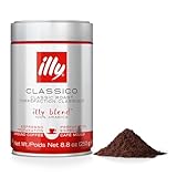 illy Ground Coffee Espresso - 100% Arabica Coffee Ground – Classico Medium Roast - Notes of...