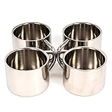 Farnsworth & Lloyd Silver Stainless Steel Double Wall Espresso Cups, Set of 4, Small