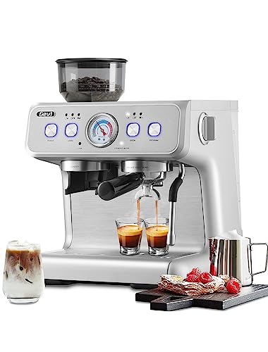 Gevi 20Bar Semi Automatic Espresso Machine With Grinder & Steam Wand – All in One Espresso Maker &...