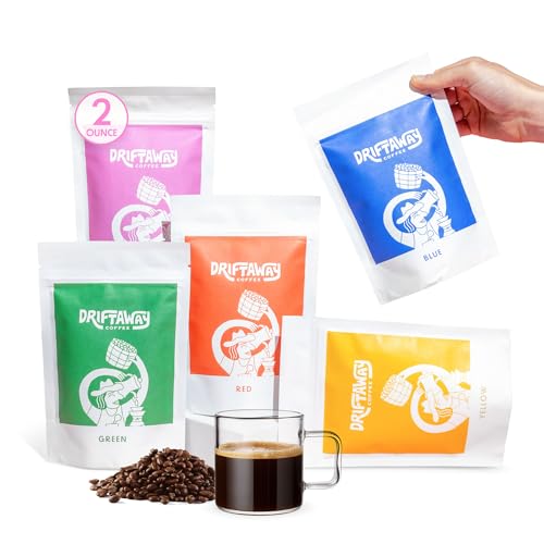 Driftaway Coffee Explorer Box, 5 Pack Coffee Tasting Kit - Single-Origin Beans from Around the World...