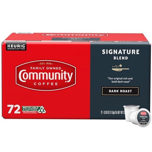 Community Coffee Signature Blend 72 Count Coffee Pods, Dark Roast, Compatible with Keurig 2.0 K-Cup...