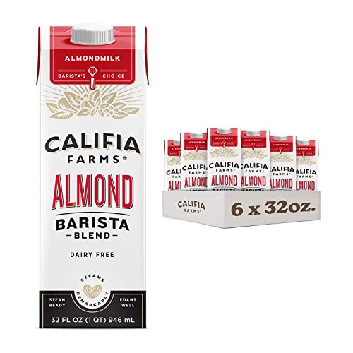 Califia Farms - Original Almond Barista Blend Almond Milk 32 Oz (Pack Of 6), Shelf Stable, Dairy...
