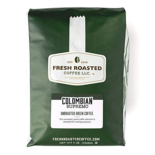 Fresh Roasted Coffee, Unroasted Colombian Supremo, Kosher, 5 Pound