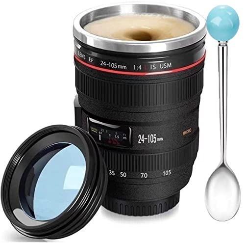 Chasing Y Camera Lens Coffee Mug, Fun Photo Stainless Steel Lens Mug Thermos Great Gifts for...