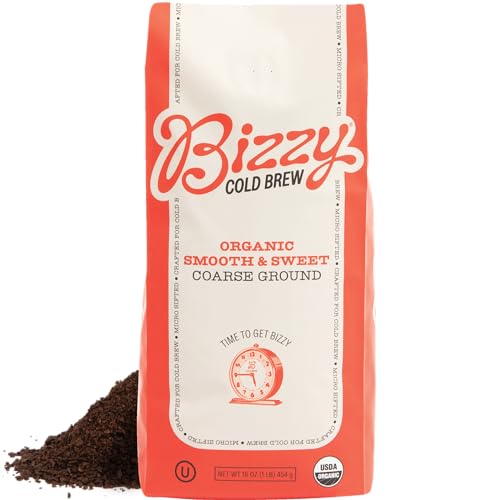 Bizzy Organic Cold Brew Coffee | Smooth & Sweet Blend | Coarse Ground Coffee | Micro Sifted |...