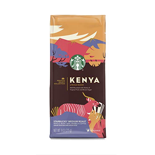 Starbucks Medium Roast Whole Bean Coffee — Kenya African Blend Premium Select — 6 bags (9 oz....