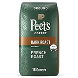 Peet's Coffee, Dark Roast Ground Coffee - Organic French Roast 18 Ounce Bag, USDA Organic