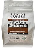 Lucy Jo's Coffee Roastery, Organic Mellow Belly Low Acid Blend, Medium Dark, Ground, 11 oz (11 OZ)