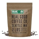 Real Good Coffee Company - Whole Bean Coffee - Organic Dark Roast Coffee Beans - 2 Pound Bag - 100%...