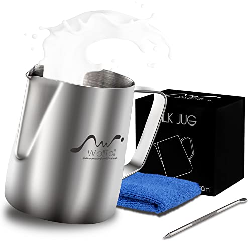 Stainless Steel Milk Frothing Pitcher, 12oz/350ml Milk Coffee Cappuccino Latte Art Frothing Pitcher...