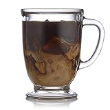 Libbey Kona Glass Coffee Mugs, 16-ounce, Set of 6