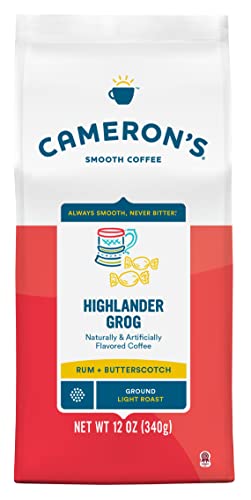 Cameron's Coffee Roasted Ground Coffee Bag, Flavored, Highlander Grog, 12 Ounce