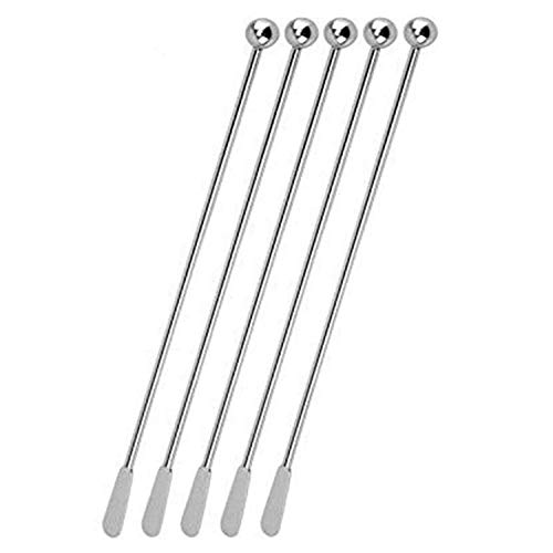 Jsdoin Stainless Steel Coffee Beverage Stirrers Stir Cocktail Drink Swizzle Stick with Small...
