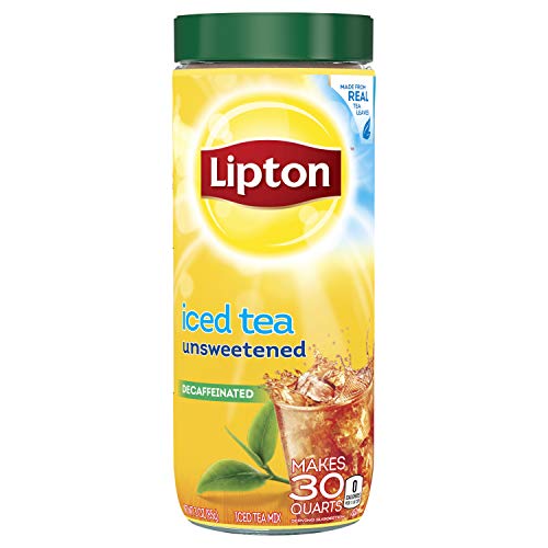 Lipton Iced Tea Mix, Black Tea, Unsweetened Iced Tea, Decaf Tea, Makes 30 Quarts(Pack of 6)