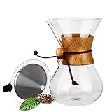 OAMCEG Pour Over Coffee Maker, 28 oz Borosilicate Glass Carafe and Reusable Stainless Steel...