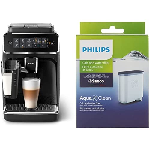 Philips 3200 Series Fully Automatic Espresso Machine with LatteGo, Black, EP3241/54 with Philips...