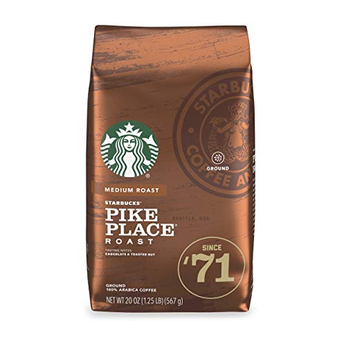 Starbucks Medium Roast Ground Coffee - Pike Place Roast - 100% Arabica - 1 Bag (20 Oz.)