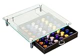 DecoBrothers Crystal Tempered Glass Original Pod Holder Drawer, 42 Nespresso Capsule Organizer