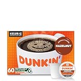 Dunkin' Hazelnut Flavored Coffee, 60 Keurig K-Cup Pods