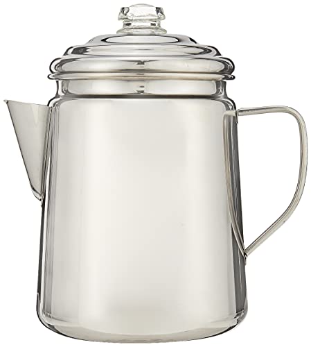 Coleman Stainless Steel Percolator Coffee Pot, 12-Cup Capacity Lightweight Coffee Percolator, No...