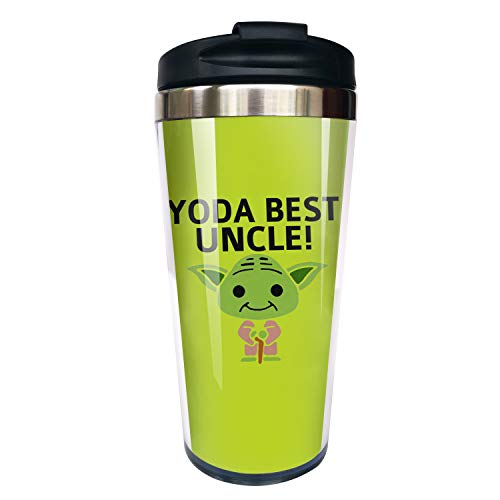 Hasdon-Hill Funny Travel Mugs for Men, Yo-da Best Uncle Coffee Mug Tea Cup Stainless Steel Mug for...