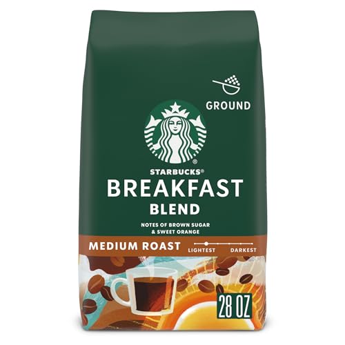 Starbucks Ground Coffee—Medium Roast Coffee—Breakfast Blend—100% Arabica—1 bag (28 oz)