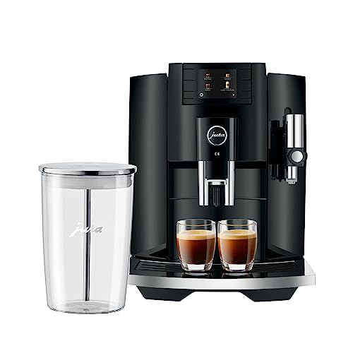 Jura E8 4th Gen Automatic Coffee Machine (Piano Black) Stainless Steel Espresso Machine, Powerful...