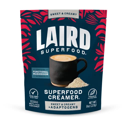 Laird Superfood Non-Dairy Coconut Powder Creamer - Sweet & Creamy + Adaptogens - Superfood Creamer...