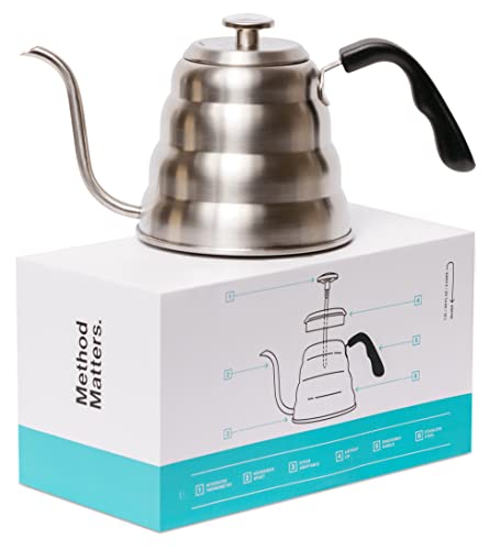 Barista Warrior Gooseneck Kettle for Pour Over Coffee and Tea with Thermometer for Exact...