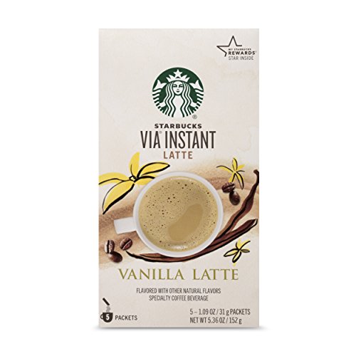 Starbucks VIA Instant Coffee Flavored Packets — Vanilla Latte — 1 box (5 packets)