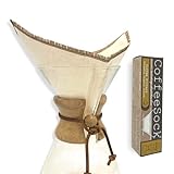 CoffeeSock ’The Original’ Reusable 100% Organic Cotton Coffee Filters - 2 pack Chemex® Filters...