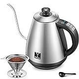 Electric Gooseneck Pour Over Coffee Kettle with Coffee Dripper, Yabano Variable Temperature Control...