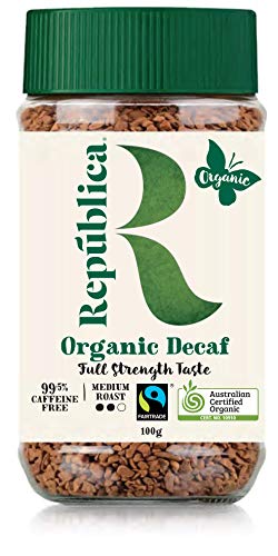 República Organic Decaf Instant Coffee, Cafe Instantaneo, Certified Organic, Fair Trade, Freeze...