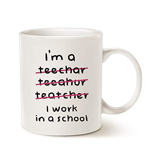 MAUAG Teacher Funny Coffee Mugs Wrong I'm an Teacher, I Work in a School Best Motivational and...