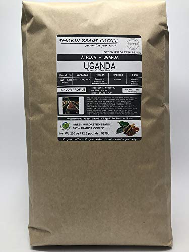 12.5-pound Uganda (Unroasted Green Coffee Beans) premium Arabica beans grown northern Africa fresh...